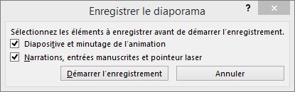 Boîte de dialogue Enregistrer le diaporama dans PowerPoint