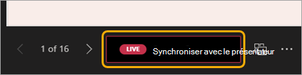 Sélectionnez Synchroniser avec le présentateur, en regard des flèches de navigation