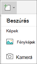 Válassza a Fényképek beszúrása > lehetőséget