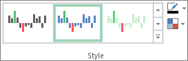 Gaya pada tab Desain dari Alat Grafik Mini