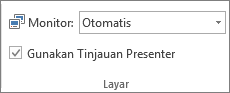 Grup Monitor pada tab Peragaan Slide