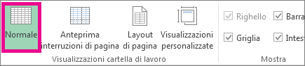 Fare clic su Normale nella scheda Visualizza