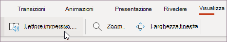 Selezionare Strumento di lettura immersiva nel menu Visualizza