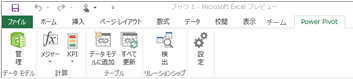 Power Pivot のリボン