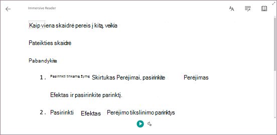 Tekstas, atidarytas Įtraukianti skaitytuvė