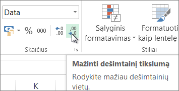 Mažinti dešimtainį skaitmenį