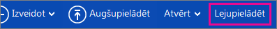 OneDrive izvēlne — poga Lejupielādēt