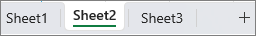 Image of Excel worksheet tabs