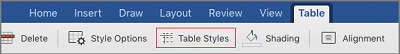 Table Styles