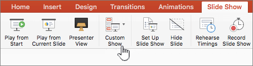 Play custom show button