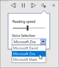 Read Aloud audio settings