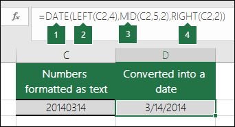 Convert text strings and numbers into dates