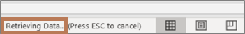 Message box: Retrieving Data