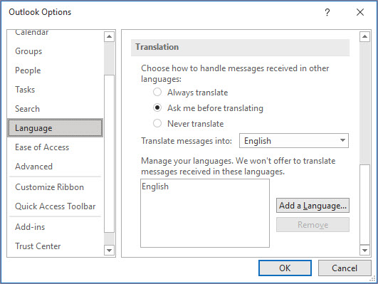 Language preferences 