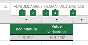 Een datum berekenen op basis van een andere datum