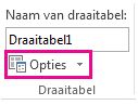 Knop Opties op het tabblad Analyseren