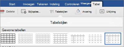 Tabelstijlen