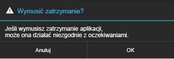 Potwierdź wymuszenie zakończenia