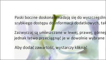 Przykład obrazu znajdującego się za blokiem tekstu