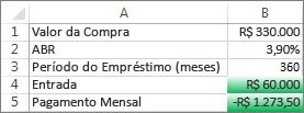 Células B4 e B5 atendem às suas condições, por isso têm a formatação verde