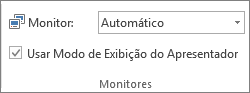 Grupo de monitores na guia Apresentação de Slides