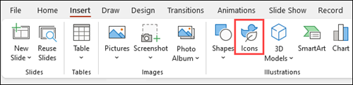 Inserir ícones para o PowerPoint