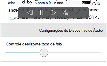 Controle deslizante de taxa de fala