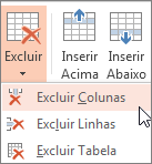 Excluir colunas ou linhas