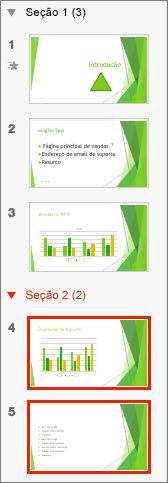 Adicionar uma segunda seção