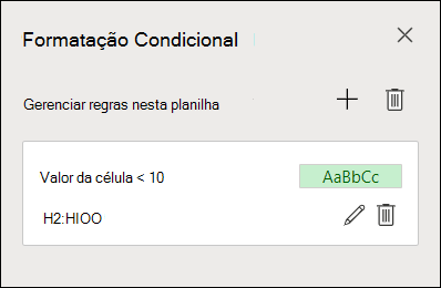 Imagem mostrando a etapa 2 da edição de uma regra de Formatação Condicional