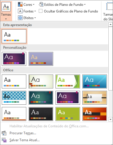 Temas do PowerPoint