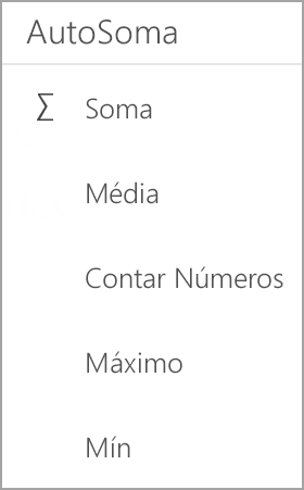 Soma do Excel no Tablet Android