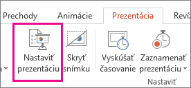 Tlačidlo Nastaviť prezentáciu