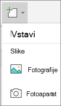 Izberite »Vstavi > fotografije«