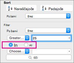 In the Filter box, select And or Or to add more criteria