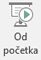 Ovo dugme pokreće projekciju slajdova, počevši od prvog slajda u prezentaciji.