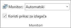 Grupa "Monitori" na kartici "Projekcija slajdova"