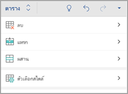 แท็บตารางโทรศัพท์ Android