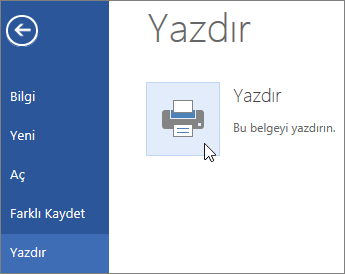 Word Online’daki PDF’e Yazdır düğmesinin resmi