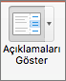 Açıklamaları Göster’i seçme.