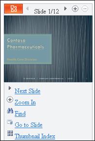 PowerPoint 手机阅读器中的幻灯片视图
