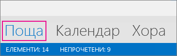 Навигационна лента с изгледи като текст