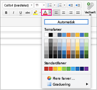 Skriftfarvevælger i Outlook til Mac