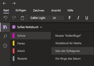 Dunkler Modus in OneNote für Windows 10