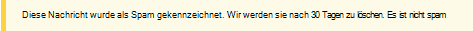 Screenshot der gelben Sicherheitsleiste in einer Outlook-Nachricht.