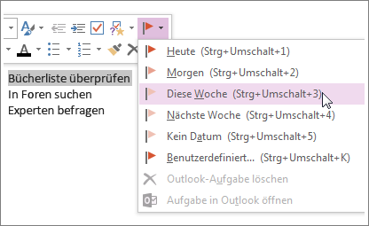 Sie können eine Aufgabe erstellen, die Sie in Outlook nachverfolgen können.