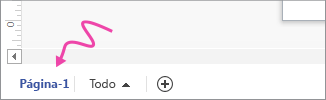 Flecha que apunta hacia la pestaña Página-1
