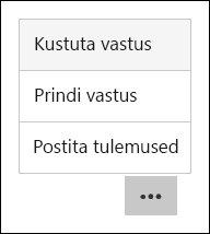 Microsoft Formsi tulemussuvandeid saate kustutada, printida ja postitada