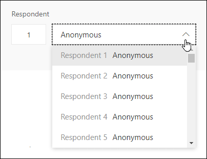 Vastajate ripploendi kuvamine Microsoft Forms