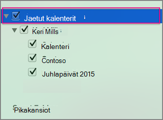 Jaetut kalenterit